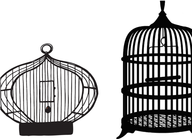 Birdcage Clipart Black And White - Bird Cage Transparent Background (640x480), Png Download