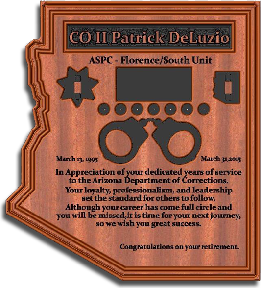 Corrections Officer Retirement Plaque (542x600), Png Download