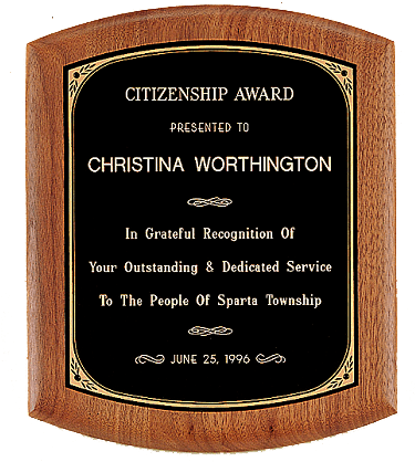 Plaque, Plaques, Premium Wood-made In Usa - 9 1/2 X 11 1/2 Solid American Walnut Plaque W/ A Black (374x433), Png Download