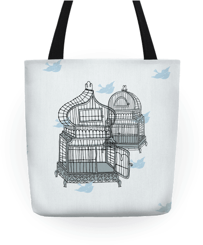 Open Birdcage Tote - Library (484x484), Png Download