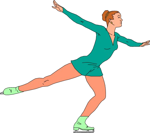 Women Skating - Figure Skating Animation (500x442), Png Download