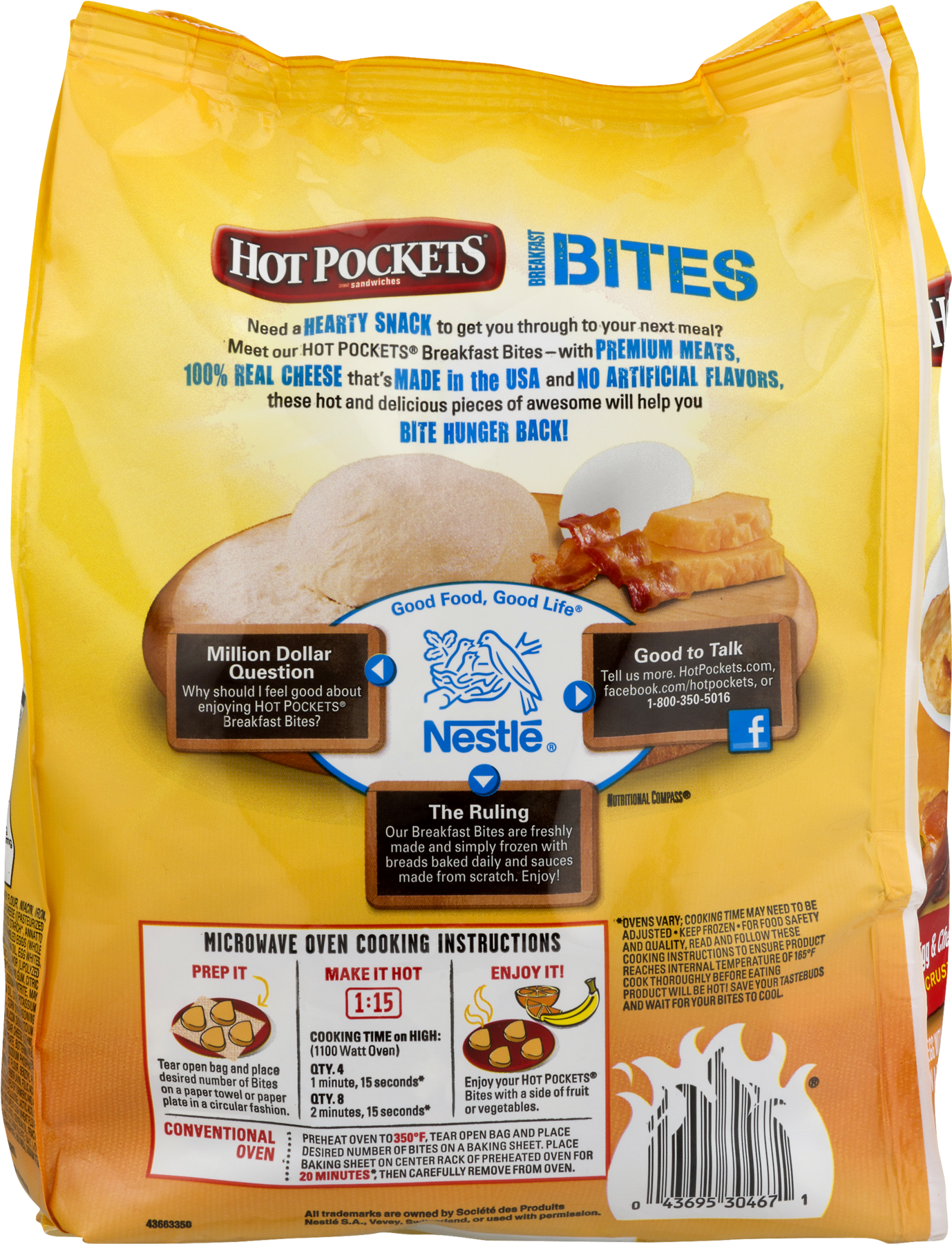 Hot Pockets Egg Cheese Breakfast Bites 22 375 Oz Bag - Hot Pockets Bacon Egg, & Cheese Breakfast Bites (1800x1800), Png Download