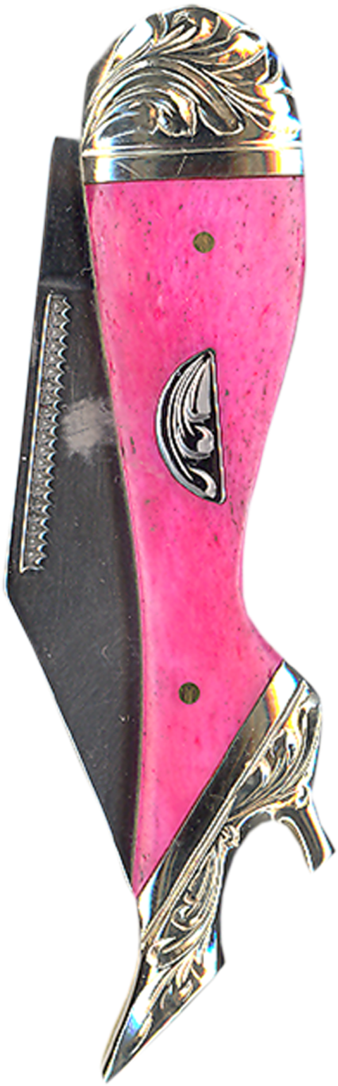 Ladies Leg Pocket Knife - Vogt Silversmiths Men's Resin Hot Pink Western Knife (1179x1882), Png Download