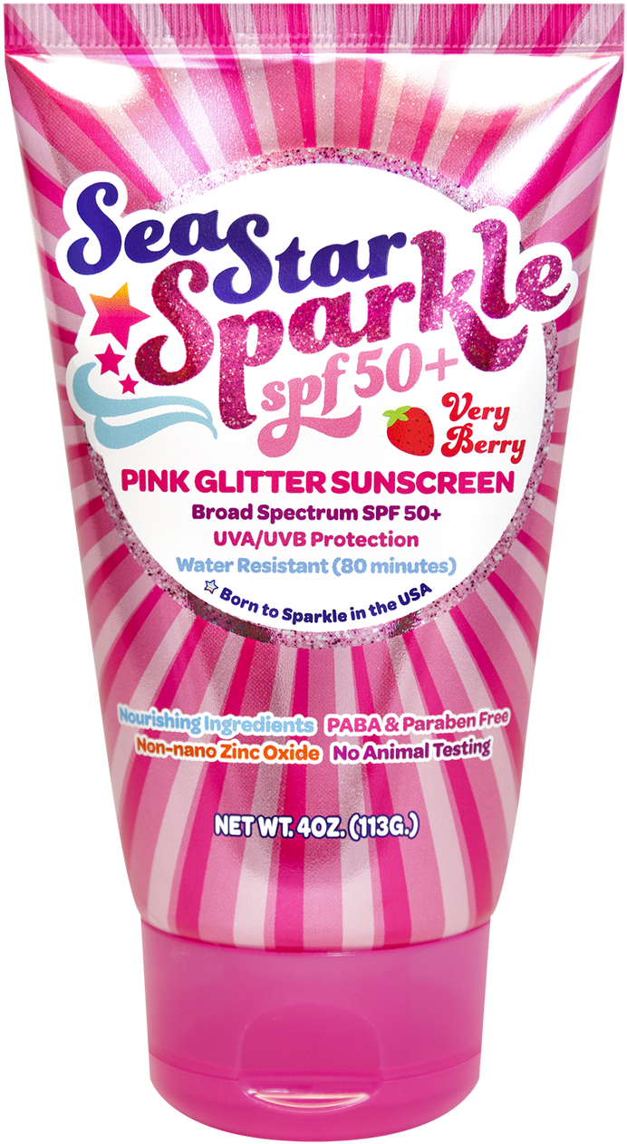 Seastar Sparkle Spf50 Very Berry With Pink Glitter - Sunshine And Glitter Sunscreen (1280x1280), Png Download