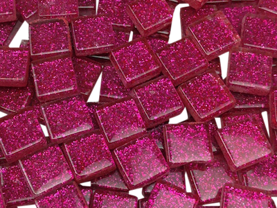 Pink Glitter Glass Mosaic Tiles - Glass Mosaic (400x300), Png Download