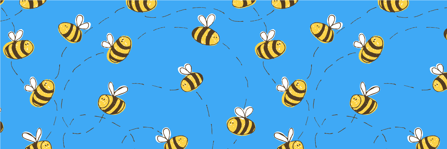 Bee Pattern Background - Bee (1501x501), Png Download