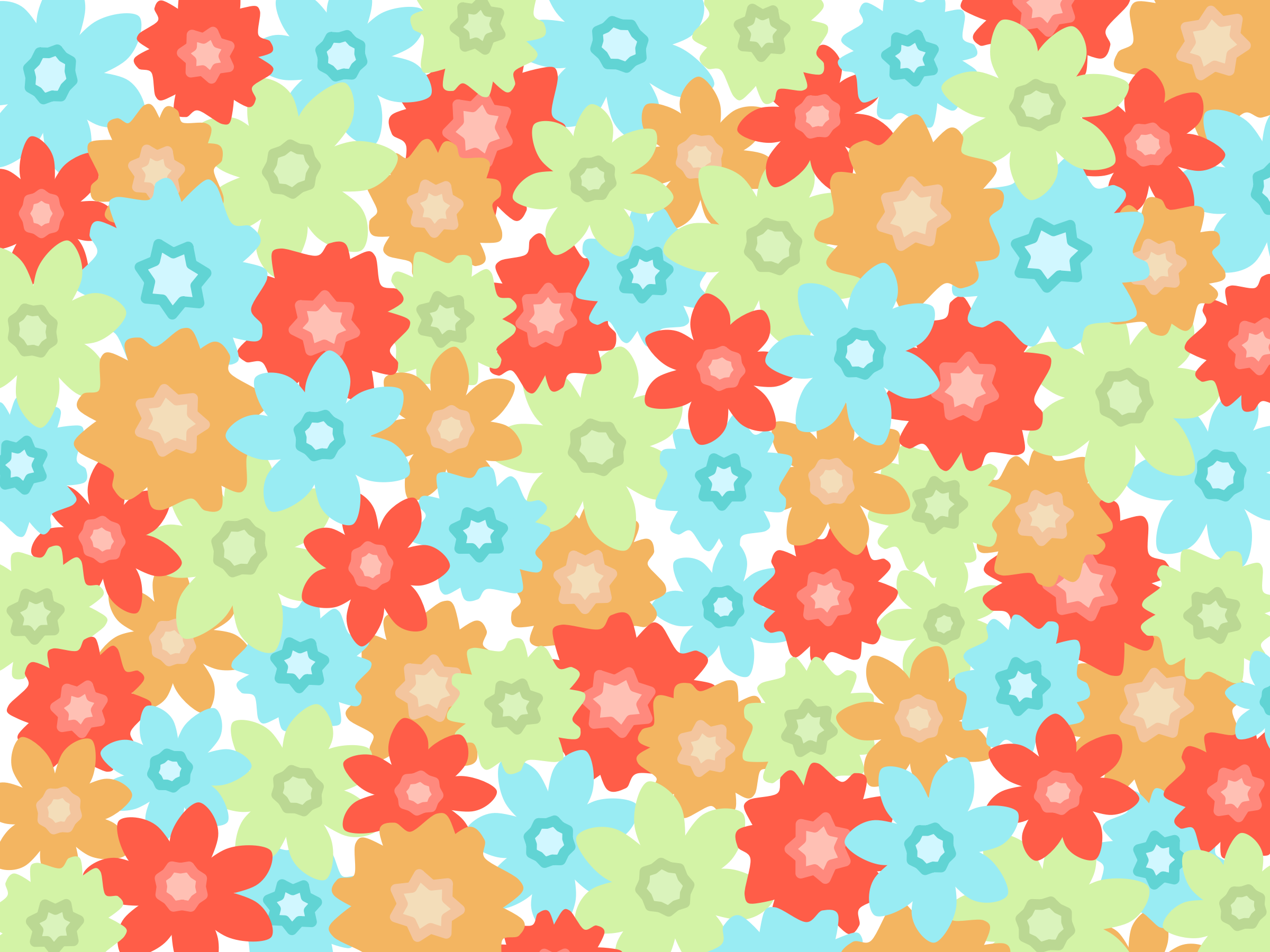 Flowers Pattern, - Vector Graphics (2400x1800), Png Download