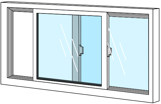 T1000 Thermalized Aluminum Horizontal Sliding Windows - Horizontal Sliding Window (516x332), Png Download