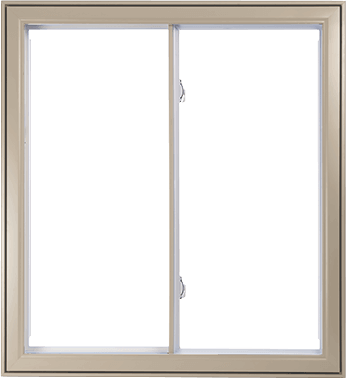 A Khaki Hybrid Pvc / Aluminum Double Slider Window - Sliding Doors Window (346x378), Png Download
