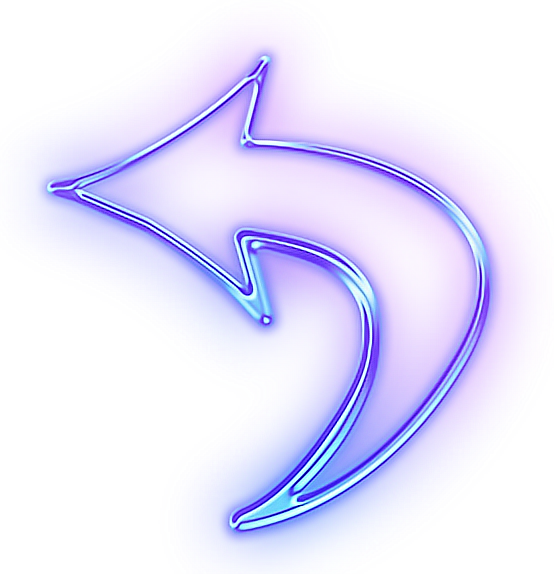 Neon Arrow Sign Blue Purple Light - Neon Arrow (553x573), Png Download