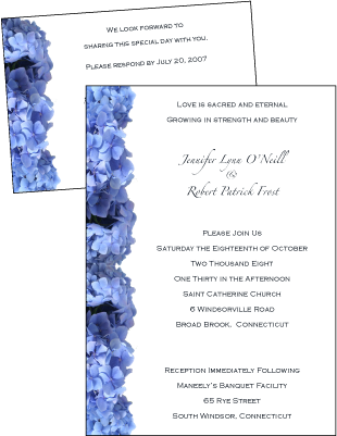 Blue Hydrangeas Invitation - Blue Hydrangea Wedding Invitations (310x401), Png Download