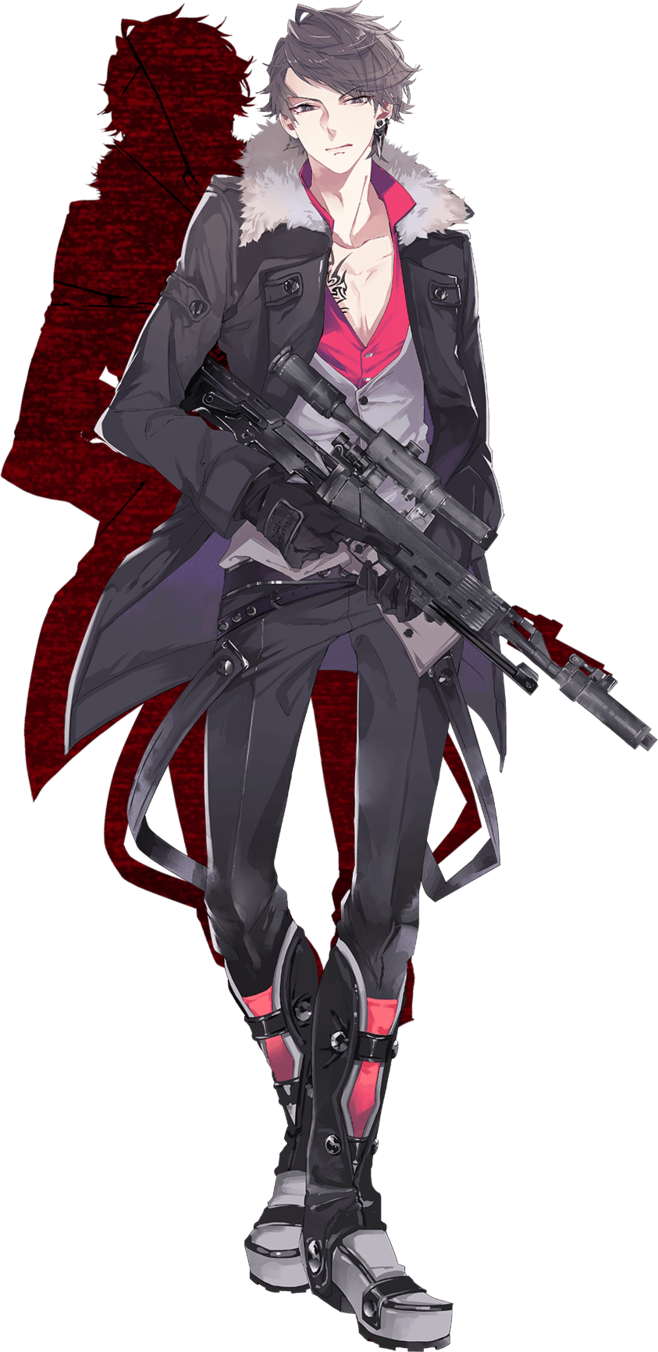 Anime Guy Holding A Gun - Anime Guy With Gun (658x1352), Png Download