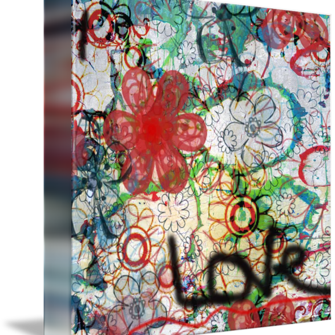 Love Graffiti Wall By Ricki Mountain - Gallery-wrapped Canvas Art Print 11 X 11 Entitled Love-graffiti (680x680), Png Download