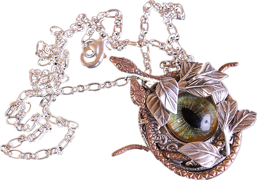 Gothic Necklace Serpent Necklace Snake Eye Necklace - Body Jewelry (872x872), Png Download