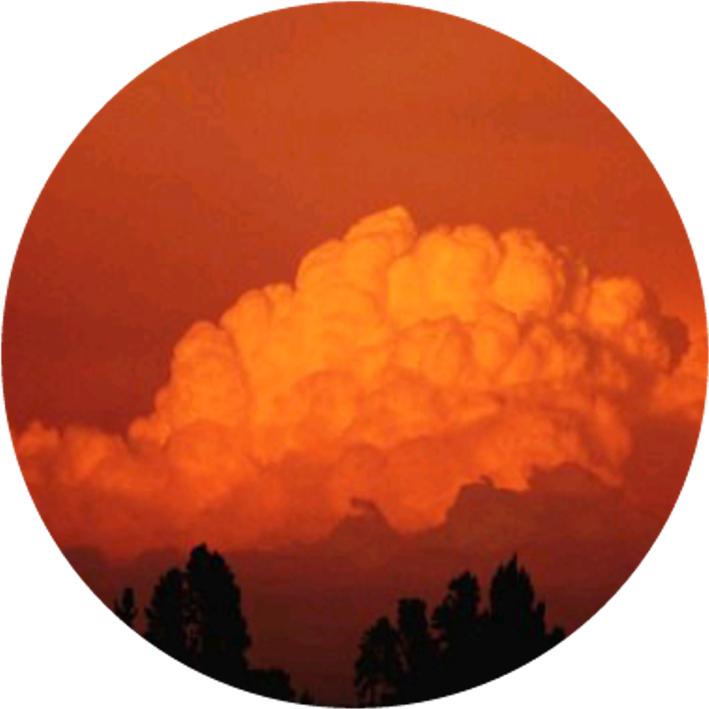 Cloud Silhouettes Orange Aesthetic Aestheticcircle - Orange Aesthetic Sky (1024x1024), Png Download