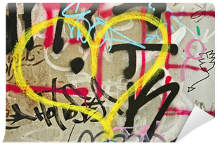 Graffiti Di Un Cuore Giallo In Francia Wall Mural - Agenda Scolaire Journalier Love And Peace - Quovadis (400x400), Png Download