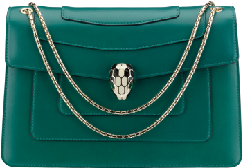 Shoulder Bag Serpenti Forever In Calf Leather In Emerald - Bulgari Serpenti Bag Green (505x394), Png Download