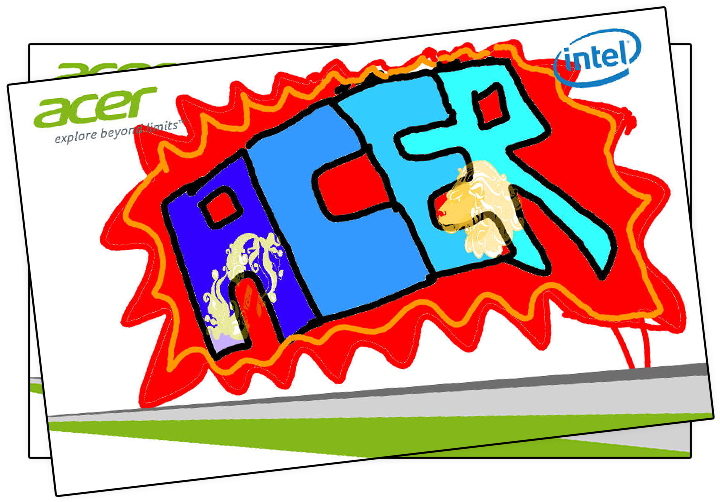 Aacer Digital Graffiti Wall Branded Print - Graffiti (800x550), Png Download