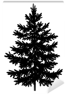 Christmas Spruce Fir Tree Silhouette Wall Mural • Pixers® - Fir Tree Silhouette (400x400), Png Download