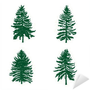 Set Of Different Silhouettes Of Green Pine Trees, Vector - Woods Fir Trees (400x400), Png Download