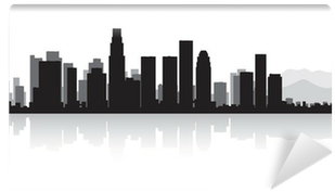Los Angeles City Skyline Silhouette Wall Mural • Pixers® - Los Santos City Skyline Vector Png (400x400), Png Download
