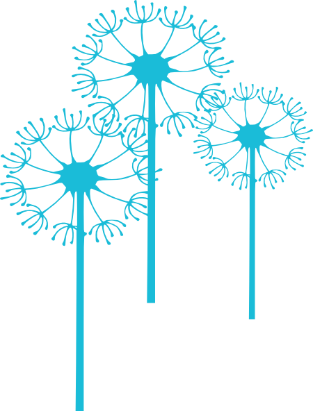 Dandelions - Colorful Dandelion Vector Png (450x592), Png Download