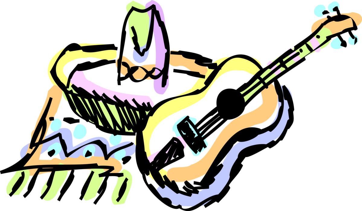 Vector Illustration Of Mexican Sombrero Hat Head Covering (1199x700), Png Download