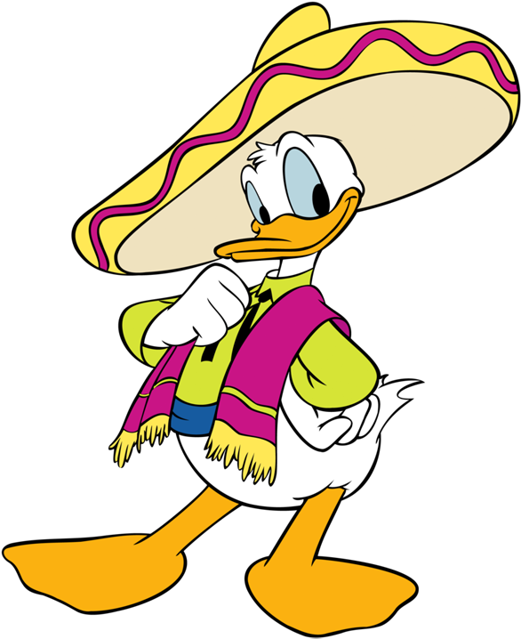 Fun Caps > 181-210 Donald Iv - Donald Duck Mexican Hat (600x740), Png Download