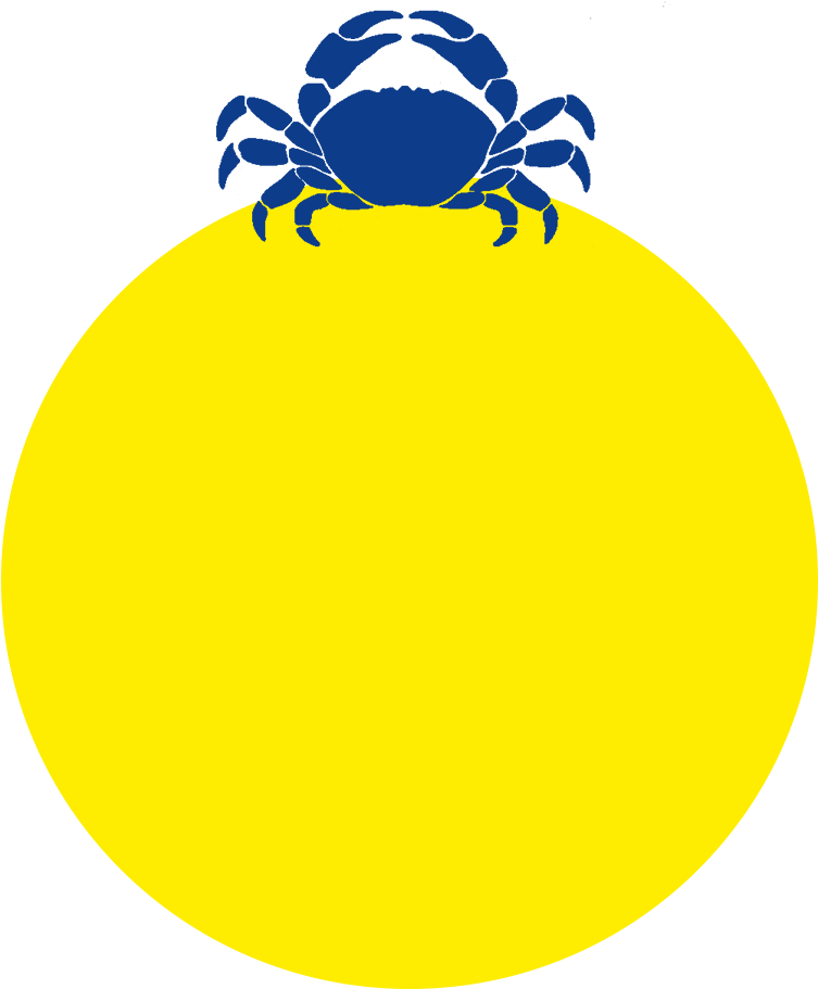 Blue Crab Yellow Background - Drawing (800x943), Png Download