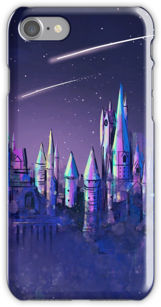 Magical Wizard Castle School With Shooting Stars In (750x1000), Png Download