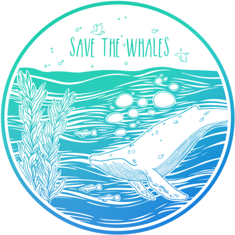 Whales, Save, And The Image - Save The Whales Stickers (500x500), Png Download