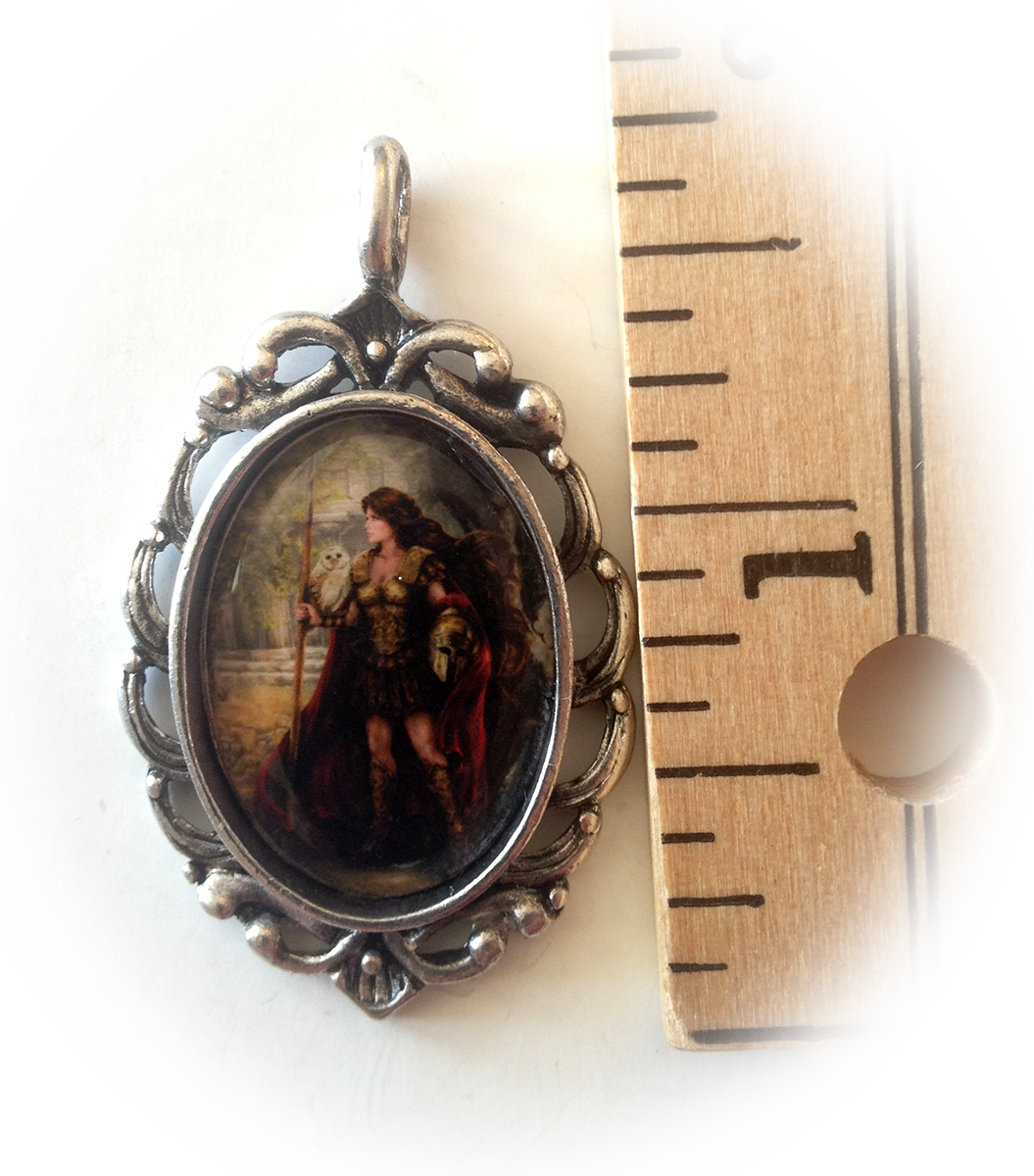 Athena 18mmx25mm Ornate Silver Pendant Necklace - Goddess Athena Bag By Artist Lindsay Archer, Adult (1055x1200), Png Download