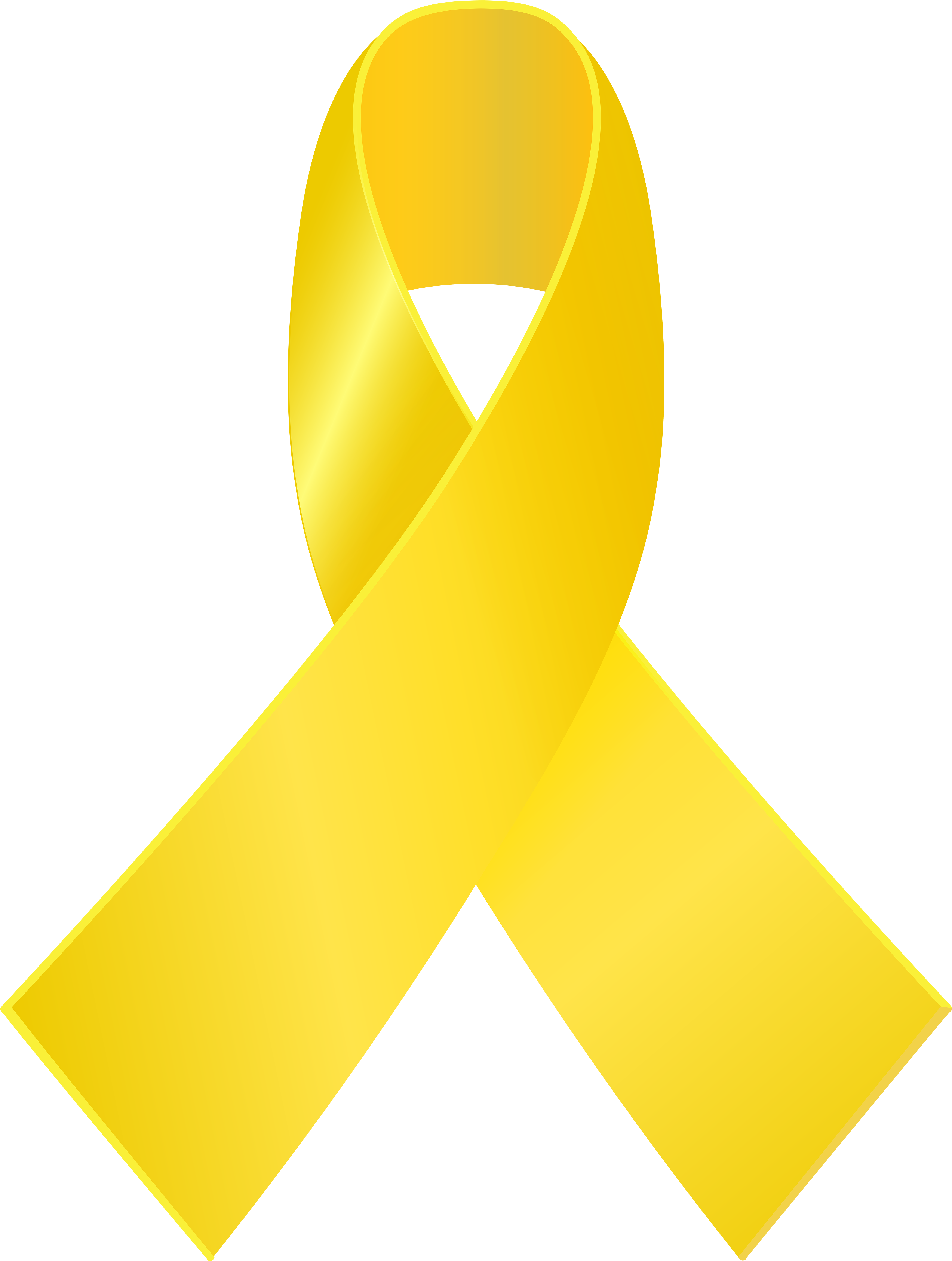Yellow Awareness Ribbon Png Clip Art - Yellow Awareness Ribbon (4531x6000), Png Download