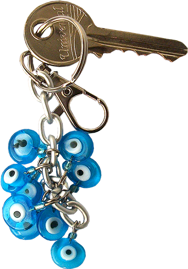 Blue Bunch Of Hearts Good Luck Evil Eye Keychain - Evil Eye Keychain (600x600), Png Download
