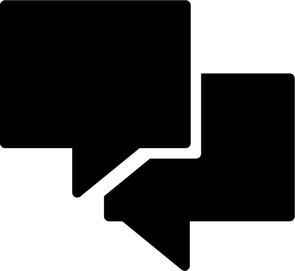 Chat Of A Couple Of Filled Rectangular Speech Bubbles - Black Chat Bubbles (981x900), Png Download