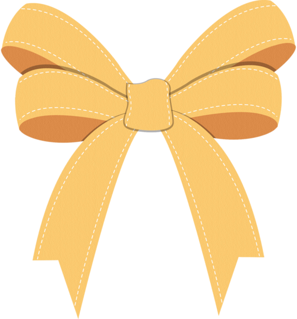 Clipart Bow Yellow Ribbon - Clip Art (600x645), Png Download