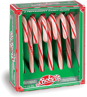 Bob's Original Red & White Candy Canes For Fresh Candy - 1900s Christmas Candy Cane (504x504), Png Download