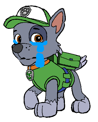 Rocky Crying - Rocky Off Paw Patrol (1006x421), Png Download