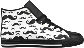 Black Handlebar Mustache / Moustache Pattern Aquila - Basketball Shoe (500x500), Png Download