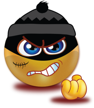 Evil Thief Ski Mask - Thief Emoji Png (384x384), Png Download
