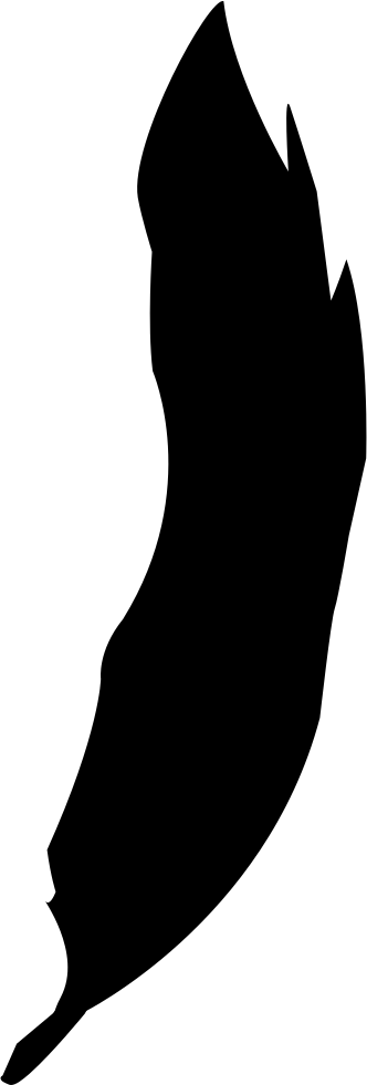 Feather Filled Silhouette - Silhouette (332x981), Png Download