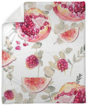 Watercolor Exotic Fruits Seamless Pattern With Eucalyptus - Food Wallpaper Seamless Tile (400x400), Png Download