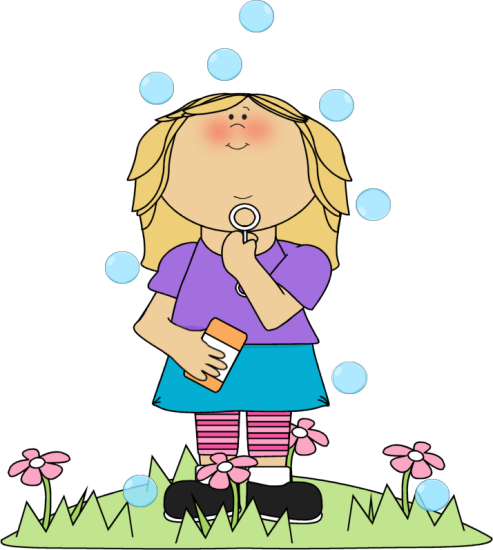 Speech Bubble Clipart, Thought Bubble Clipart, Clipart - Clip Art Girl Blowing Bubbles (493x550), Png Download