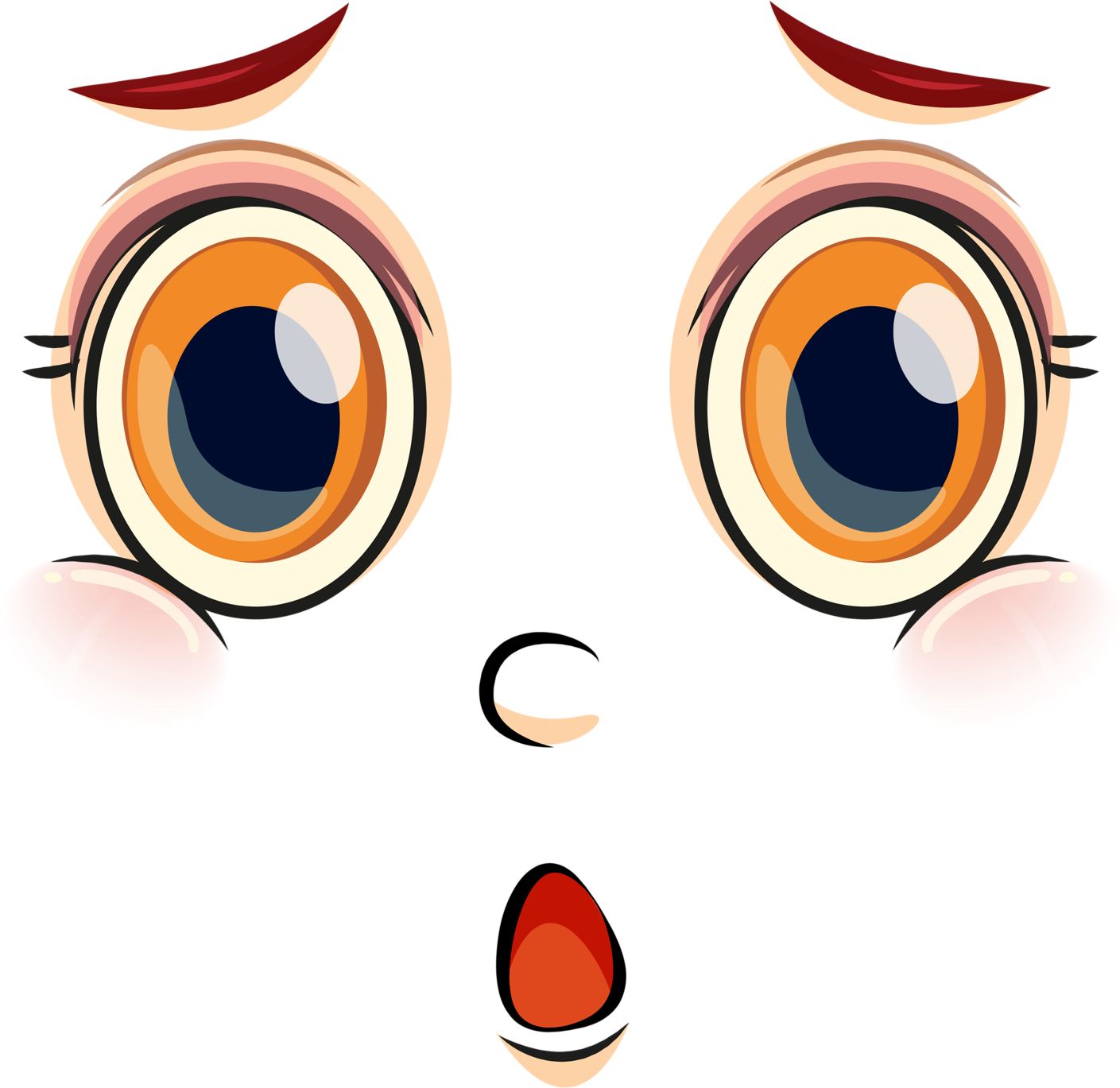 Scared Clipart Eye Shut - Ojos Animados Felices (1600x1441), Png Download
