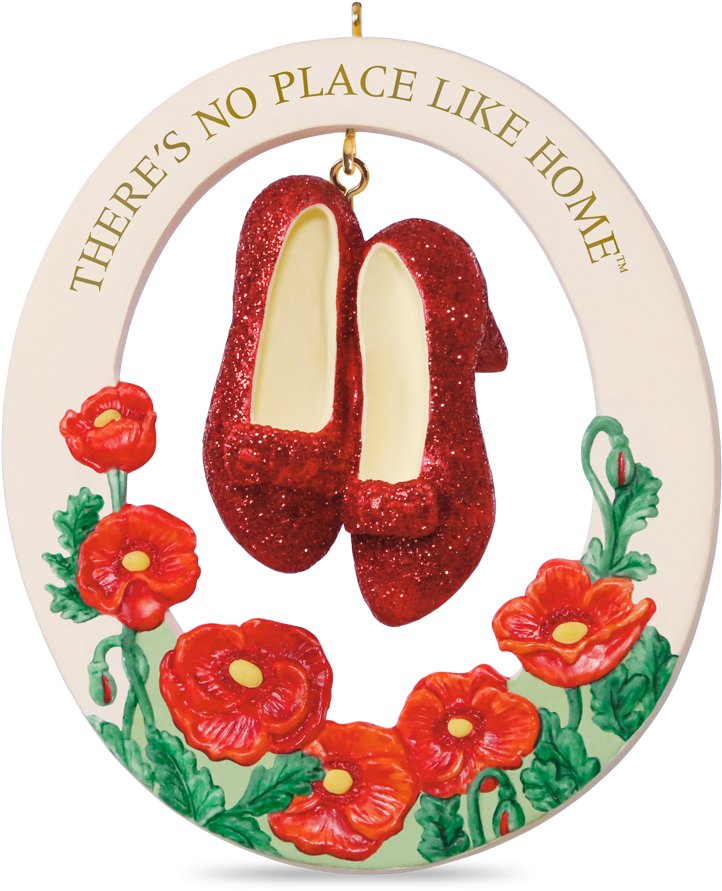 There's No Place Like Home Click Those Ruby Slippers - Hallmark Warner Bros. Wizard Of Oz Ruby Slippers Keepsake (1000x1000), Png Download