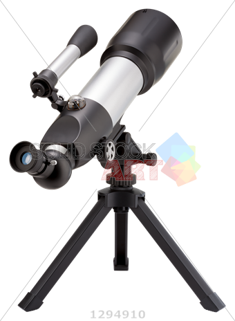 Stock Photo Of Black And Silver Telescope On Transparent - Telescope (340x464), Png Download