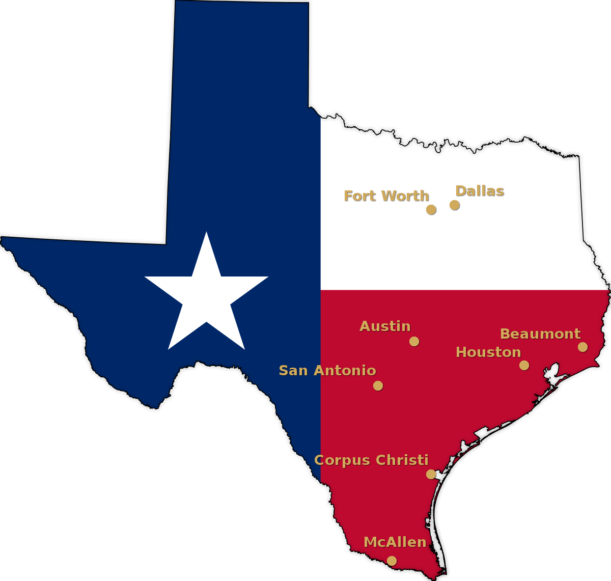 State Of Texas Flag Map - State Of Texas (1200x1141), Png Download