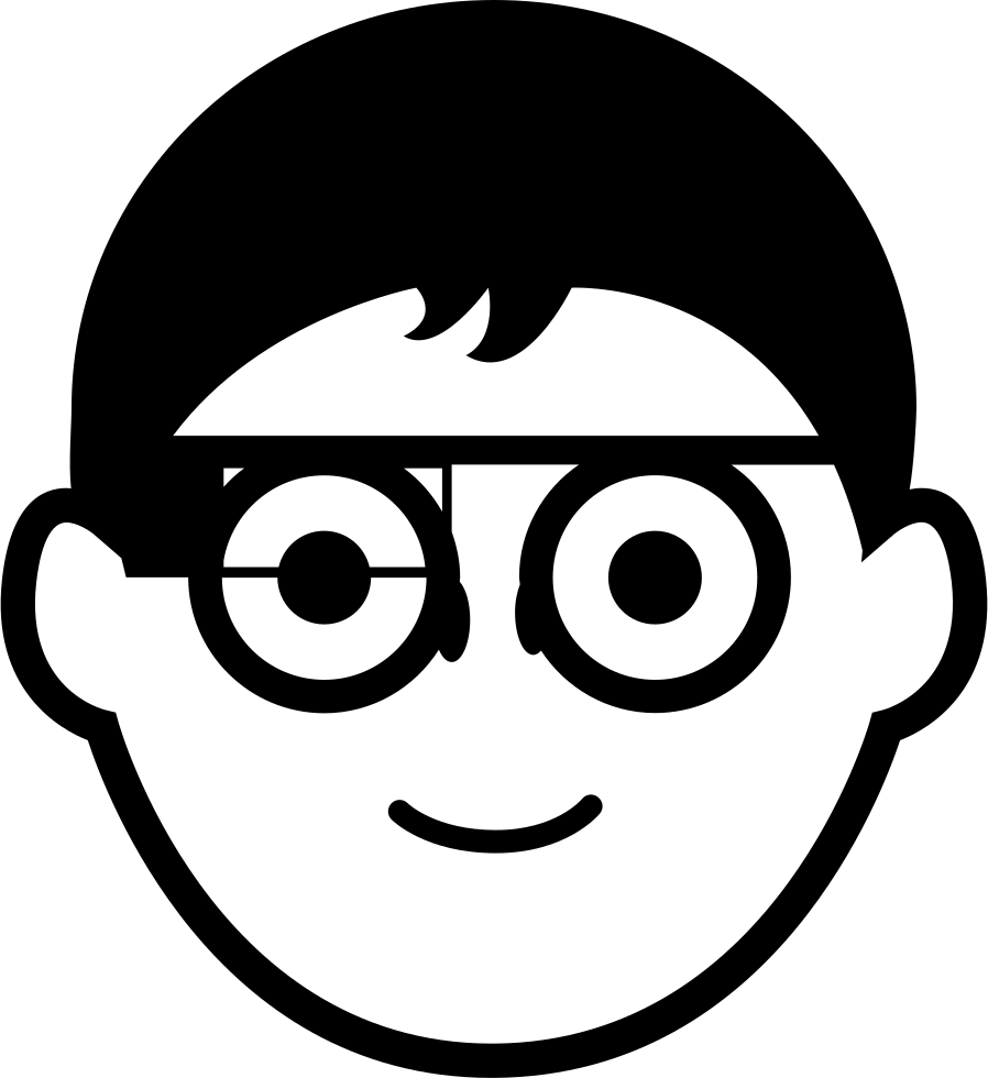 Boy Face With Circular Eyeglasses And Google Glasses - Boy Glasses Icon (898x980), Png Download