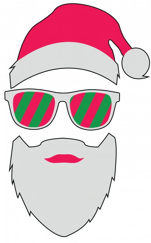 Santa Glasses Pocket Size - Santa Png Glasses (800x800), Png Download
