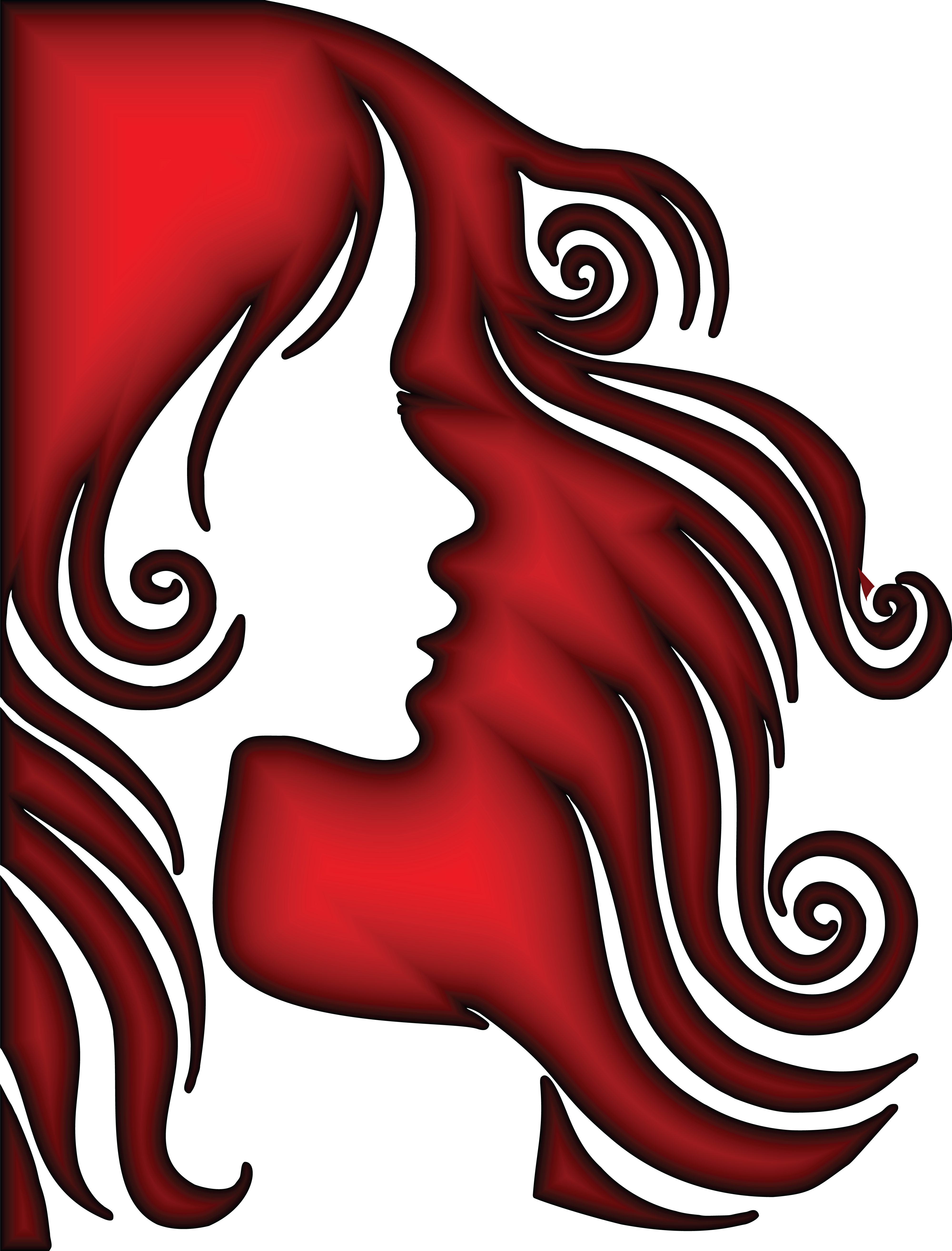 Free Clipart Of A Profiled Woman With Red Hair - Journal: 160 Page Lined Journal/notebook (4000x5255), Png Download